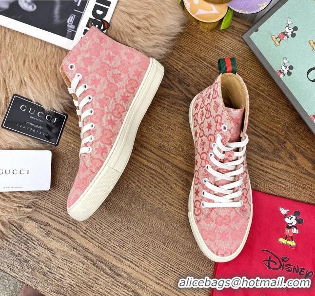 Top Quality Gucci x Disney GG High top Sneakers 111442 Pink