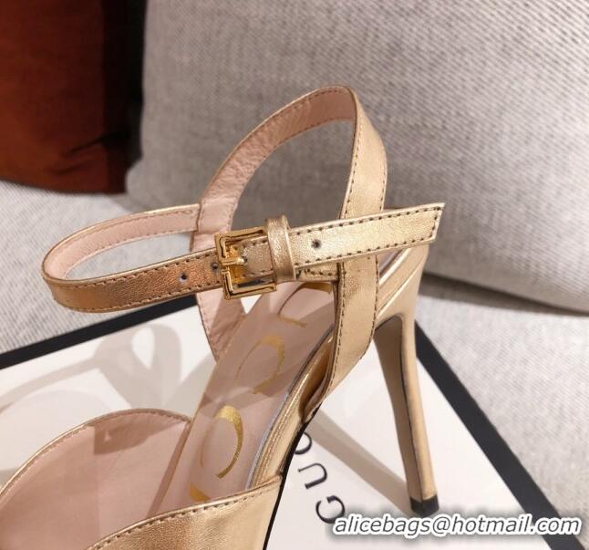 Best Design Gucci Leather 7.5 cm Mid-heel Sandals with Chain 111668 Gold