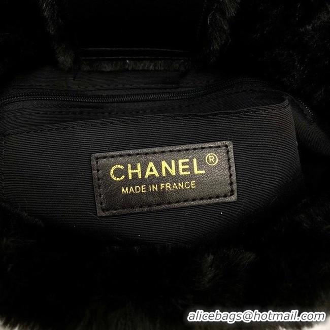 Good Product Chanel flap bag Shearling Lambskin & Gold-Tone Metal AS2241 black