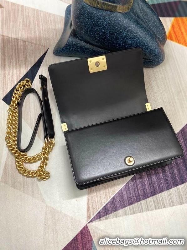 Top Quality Boy Chanel Flap Shoulder Bag original Snake leather AS67086 black & Gold-Tone Metal