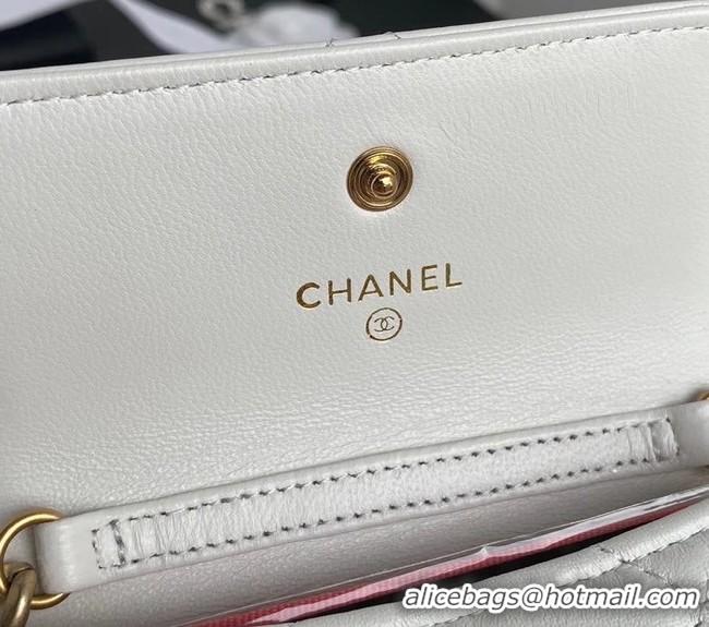 Top Design Chanel 19 flap coin purse with chain AP1787 white