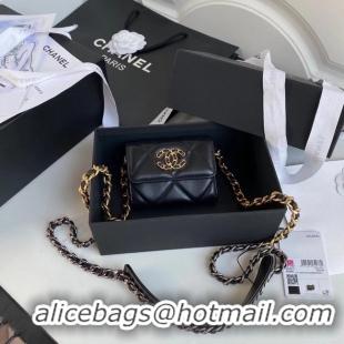 Good Taste Chanel 19 flap coin purse with chain AP1787 black