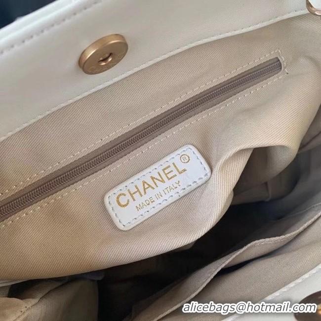 New Style Chanel Original Lather Shopping bag AS2295 white