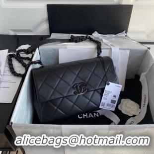 Affordable Price Chanel flap bag Grained Calfskin & Lacquered Metal AS2303 black