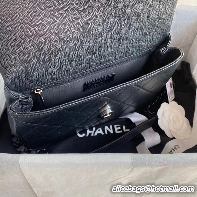 Affordable Price Chanel flap bag Grained Calfskin & Lacquered Metal AS2303 black