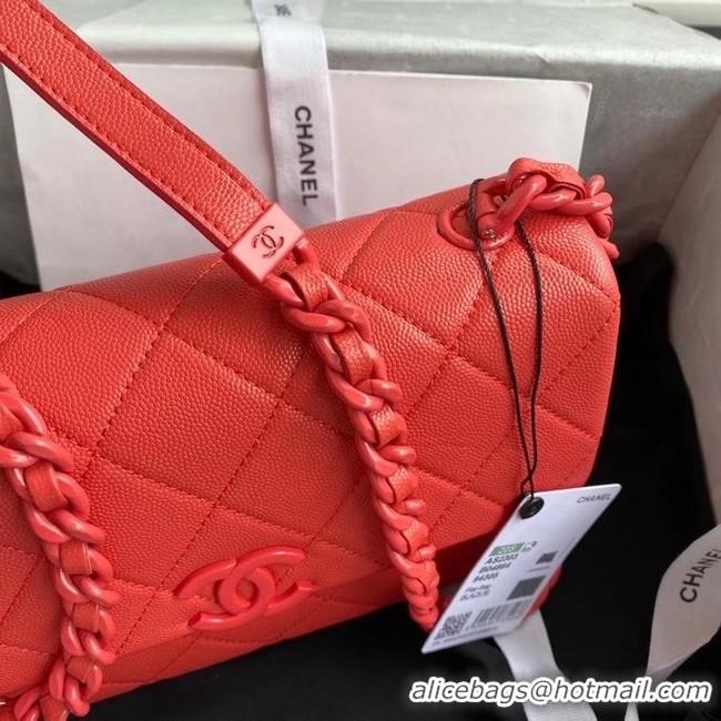 Buy Discount Chanel flap bag Grained Calfskin & Lacquered Metal AS2303 red