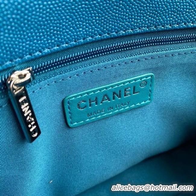 Classic Specials Chanel flap bag Grained Calfskin & Lacquered Metal AS2303 blue