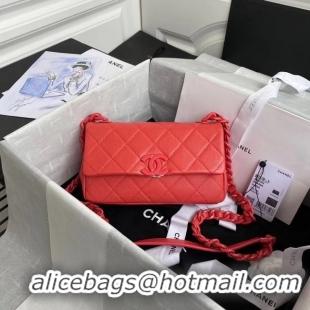 Trendy Design Chanel flap bag Grained Calfskin & Lacquered Metal AS2302 red