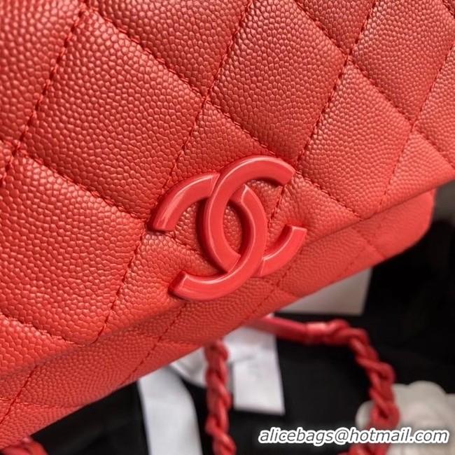 Trendy Design Chanel flap bag Grained Calfskin & Lacquered Metal AS2302 red