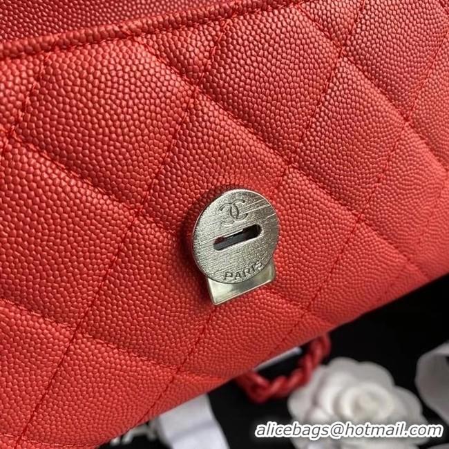 Trendy Design Chanel flap bag Grained Calfskin & Lacquered Metal AS2302 red