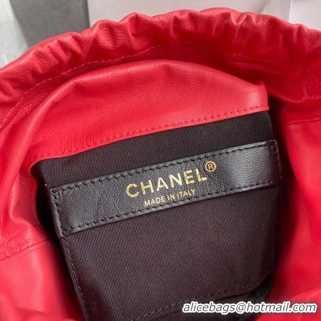 Market Sells Chanel small drawstring bag Lambskin & Gold Metal AS2313 Coral