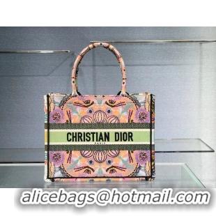 Super Quality DIOR SMALL DIOR BOOK TOTE Multicolor Tie & Dior Embroidery C1296