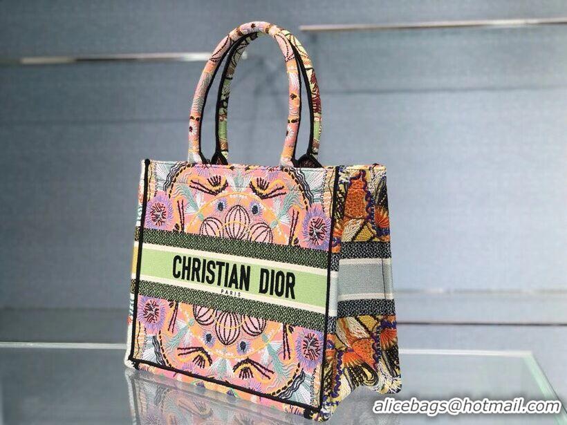 Super Quality DIOR SMALL DIOR BOOK TOTE Multicolor Tie & Dior Embroidery C1296