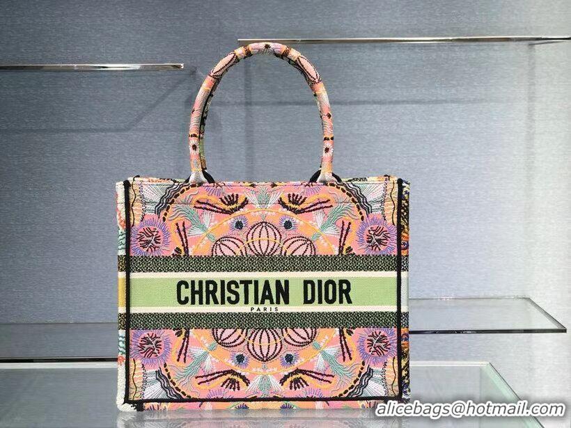 Super Quality DIOR SMALL DIOR BOOK TOTE Multicolor Tie & Dior Embroidery C1296