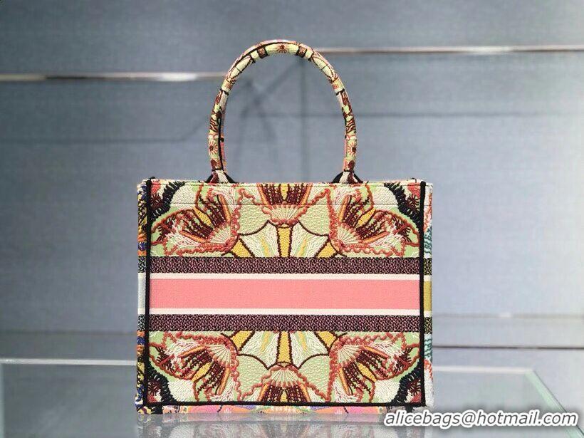 Super Quality DIOR SMALL DIOR BOOK TOTE Multicolor Tie & Dior Embroidery C1296