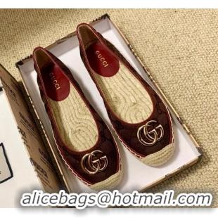 Discount Design Gucci GG Matelassé Canvas Espadrilles 120101 Burgundy