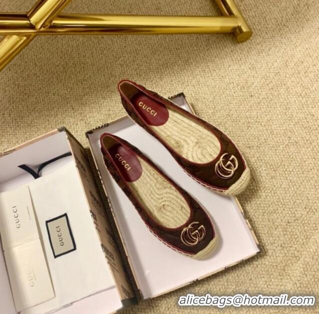 Discount Design Gucci GG Matelassé Canvas Espadrilles 120101 Burgundy