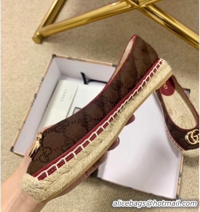 Discount Design Gucci GG Matelassé Canvas Espadrilles 120101 Burgundy