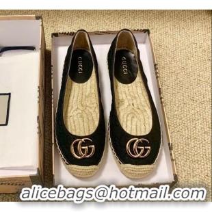 Popular Gucci GG Matelassé Canvas Espadrilles 120101 Black