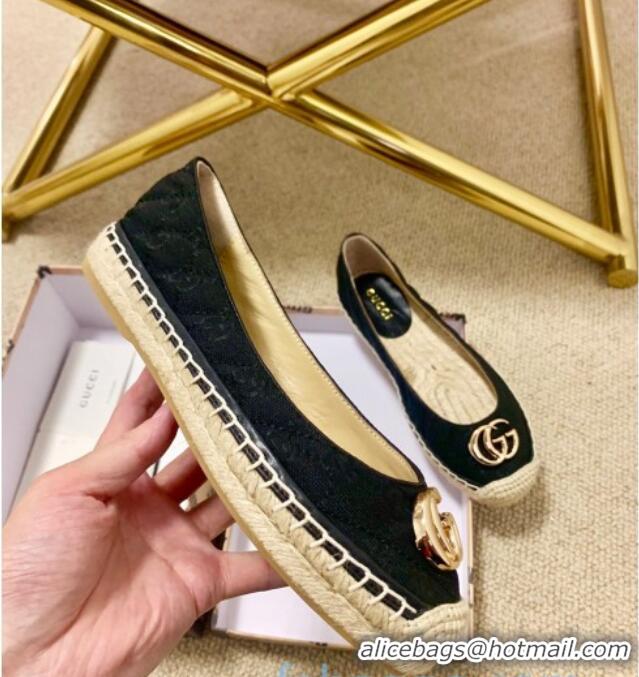 Popular Gucci GG Matelassé Canvas Espadrilles 120101 Black