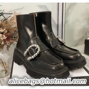 Stylish Gucci Dionysus Shiny Calfskin 20cm Short Boots 120135 Black 