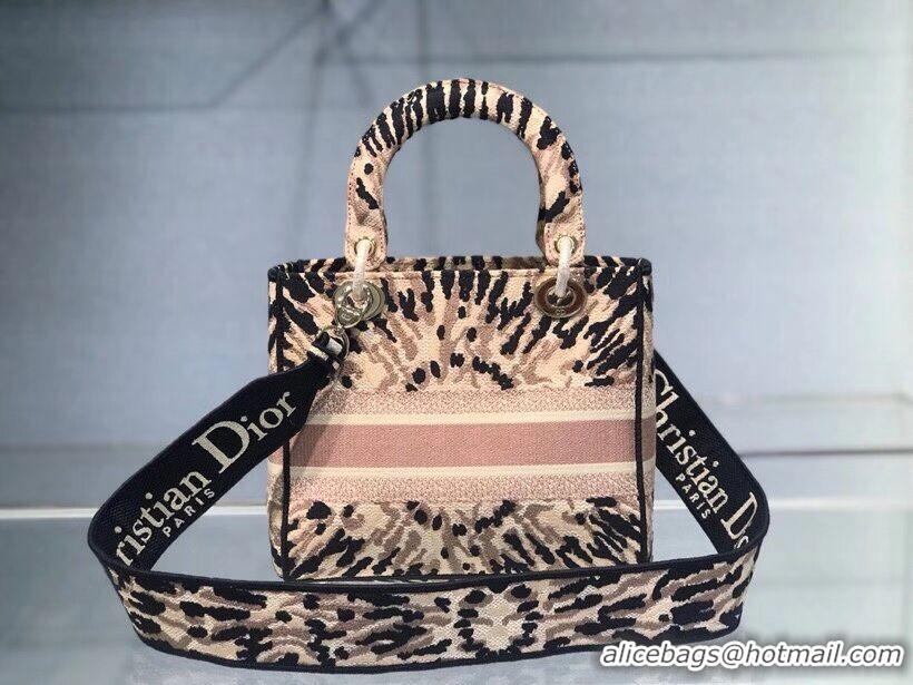 Top Quality DIOR MEDIUM LADY D-LITE BAG Multicolor Tie & Dior Embroidery M0565OJA