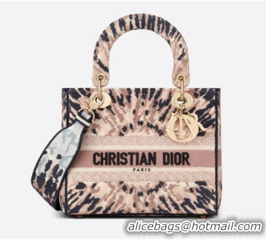 Top Quality DIOR MEDIUM LADY D-LITE BAG Multicolor Tie & Dior Embroidery M0565OJA