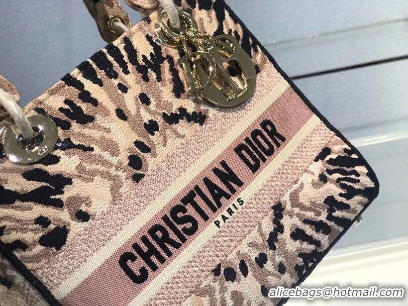 Top Quality DIOR MEDIUM LADY D-LITE BAG Multicolor Tie & Dior Embroidery M0565OJA