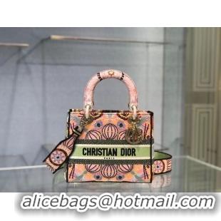 Generous DIOR MEDIUM LADY D-LITE BAG Multicolor Tie & Dior Embroidery M0565OJb