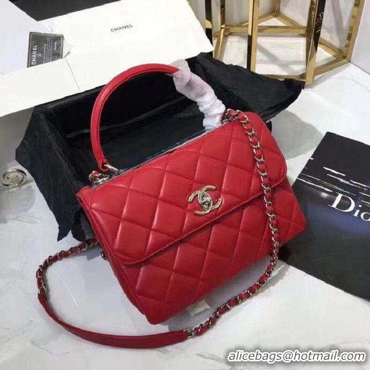 High Quality CHANEL Trendy CC Bag Small Lambskin Leather CH8952 Red Light Gold Hardware 2020