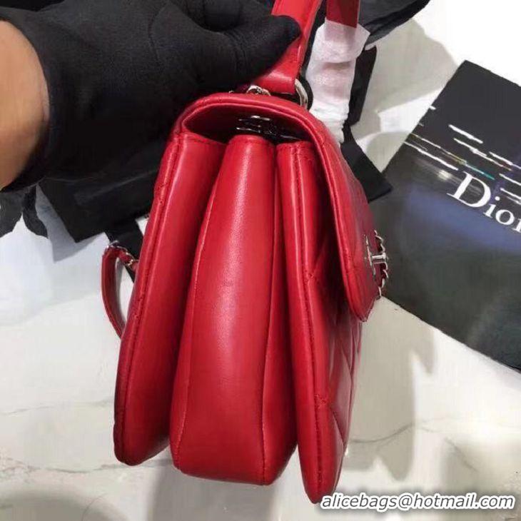 High Quality CHANEL Trendy CC Bag Small Lambskin Leather CH8952 Red Light Gold Hardware 2020