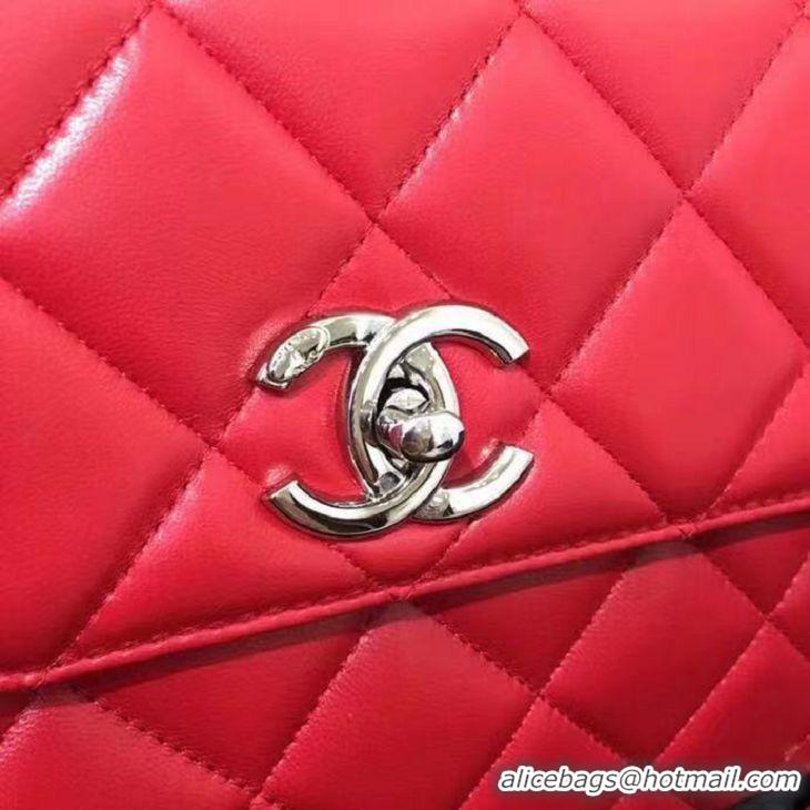 High Quality CHANEL Trendy CC Bag Small Lambskin Leather CH8952 Red Light Gold Hardware 2020