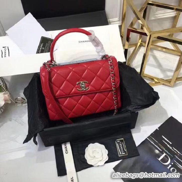 High Quality CHANEL Trendy CC Bag Small Lambskin Leather CH8952 Red Light Gold Hardware 2020