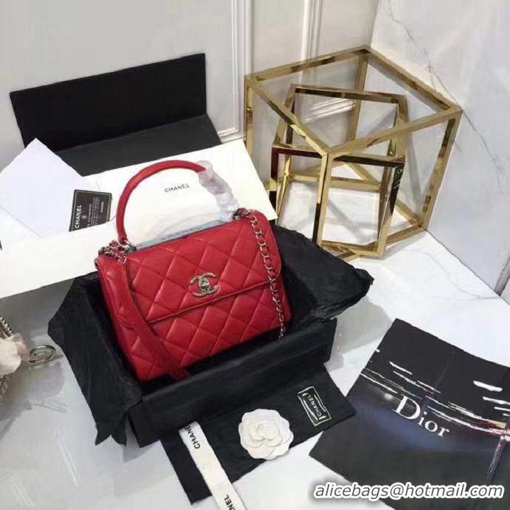 High Quality CHANEL Trendy CC Bag Small Lambskin Leather CH8952 Red Light Gold Hardware 2020