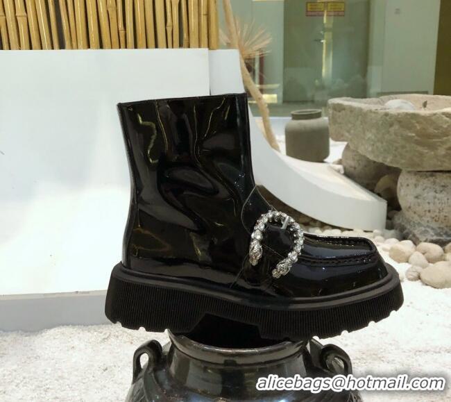 Low Price Gucci Dionysus Patent Leather 20 cm Short Boots 120140 Black