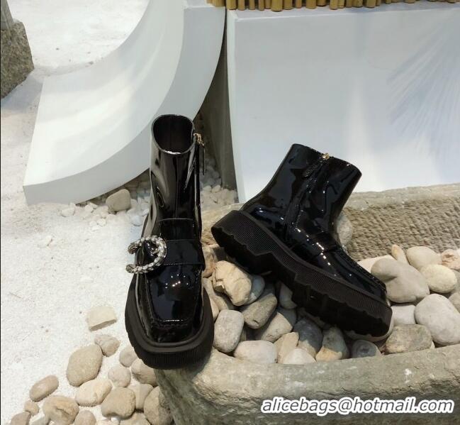 Low Price Gucci Dionysus Patent Leather 20 cm Short Boots 120140 Black