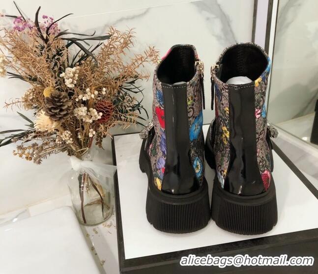 Top Quality Gucci Dionysus 20cm GG Flora Print Short Boots 120143 Beige