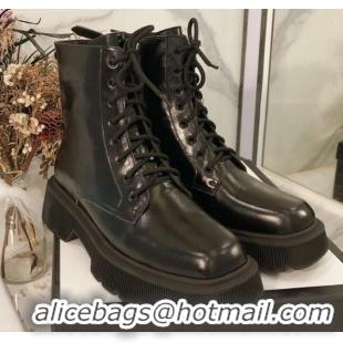 Best Design Gucci Oily Leathe 23 Lace-up Short Boots 120148 Black