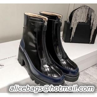 Good Product Gucci Patent Leather 5cm Heel  Short Boots with Front Zip 120211 Black