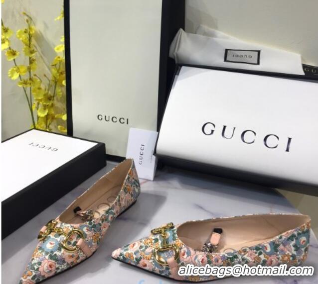 Cute Gucci Liberty London Floral Ballet Flat 120224 Pink