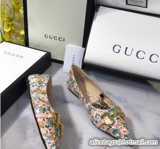 Cute Gucci Liberty London Floral Ballet Flat 120224 Pink