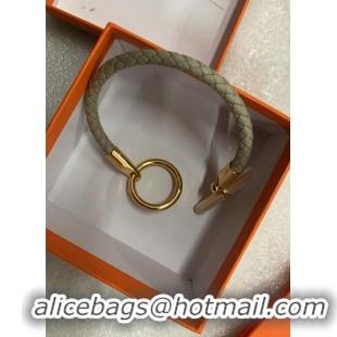 New Style Hermes Glenan Braided Bracelet H85230 Taupe