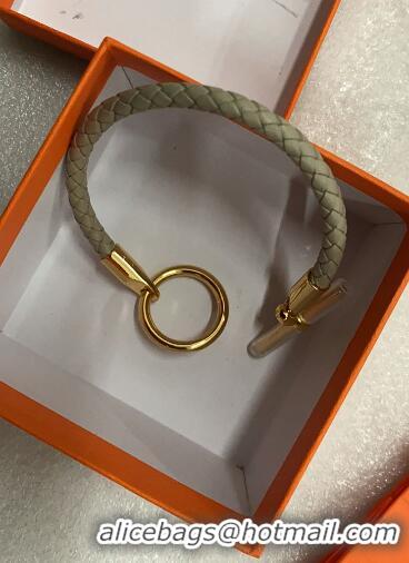 New Style Hermes Glenan Braided Bracelet H85230 Taupe