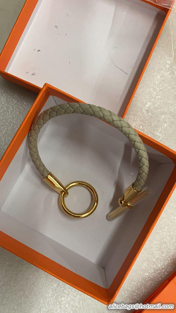 New Style Hermes Glenan Braided Bracelet H85230 Taupe