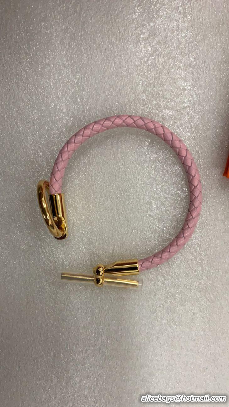 Top Grade Hermes Glenan Braided Bracelet H85230 Light Pink