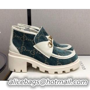 Good Looking Gucci GG Fabric High-Top 5cm Heel Loafers 120259 Green