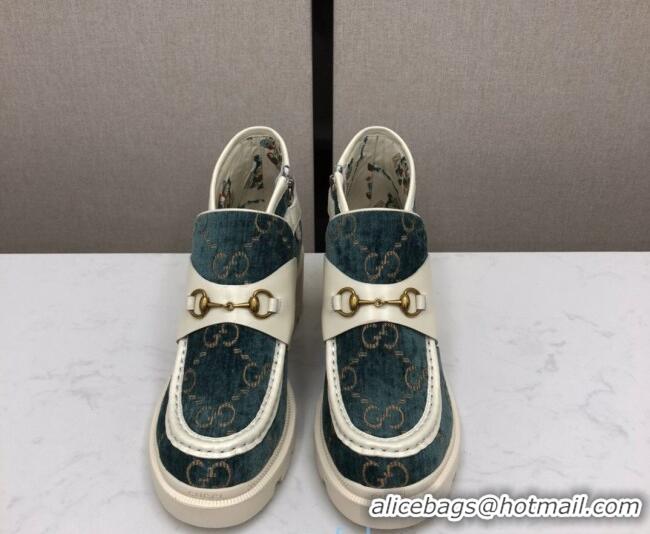 Good Looking Gucci GG Fabric High-Top 5cm Heel Loafers 120259 Green