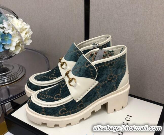 Good Looking Gucci GG Fabric High-Top 5cm Heel Loafers 120259 Green