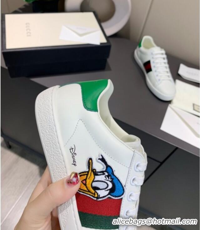 Charming Gucci x Disney Ace Leather Donald Duck Sneaker 0120271 White/Green