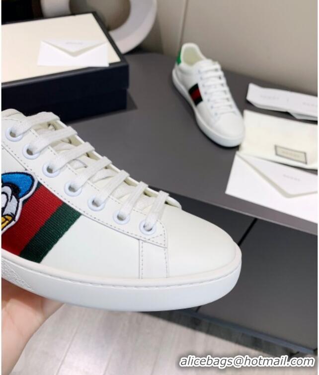 Charming Gucci x Disney Ace Leather Donald Duck Sneaker 0120271 White/Green